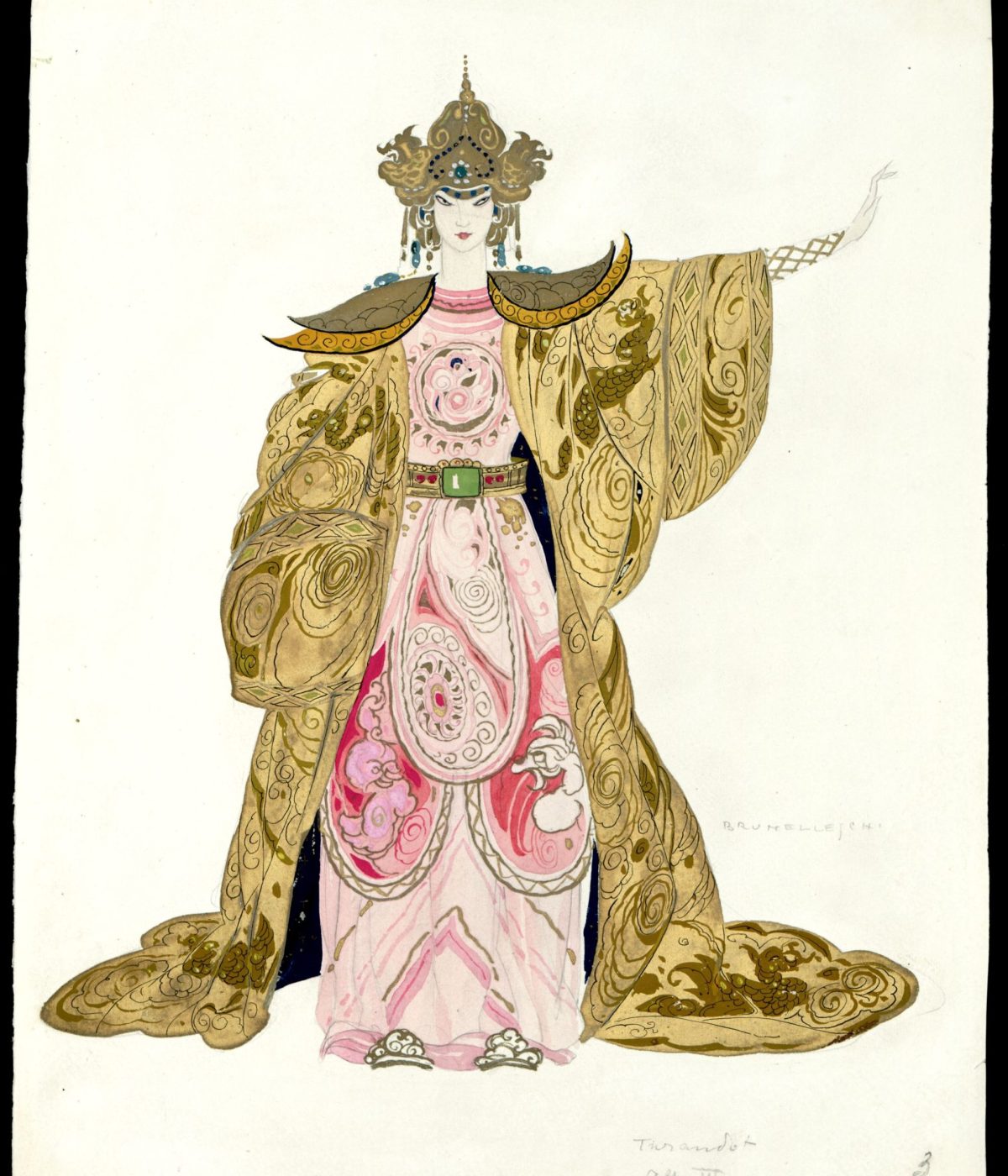 Umberto Brunelleschi Figurino del costume di Turandot, atto III,1924 - 1925. Archivio Storico Ricordi, Milano